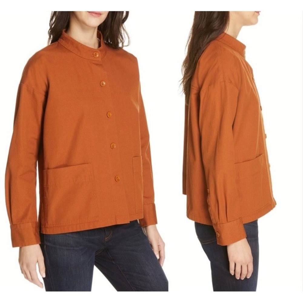 NEW Eileen Fisher Organic Cotton Jacket Size‎ M Musk Orange $288